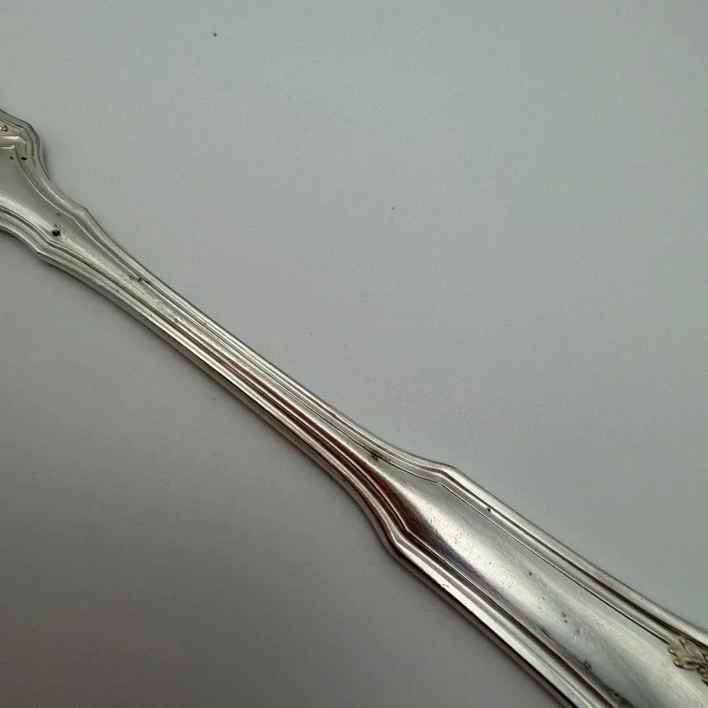 1835 R Wallace‎ Troy Silverplate Flat Butter Spreader Pat Vintage